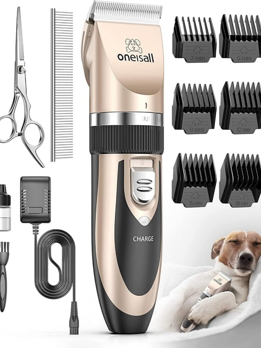 Low Noise Pet Grooming Clippers Kit for Dogs & Cats - Quiet, Efficient, Easy to